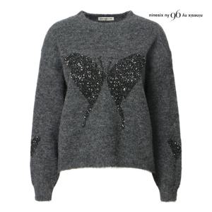 나인식스뉴욕  글리터 버터플라이 니트 (NPBKP011M0)