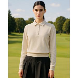 닥스 골프 여성 25FW PREMIUM 베이지 에리 블루종 티셔츠 DNTS5D781I2