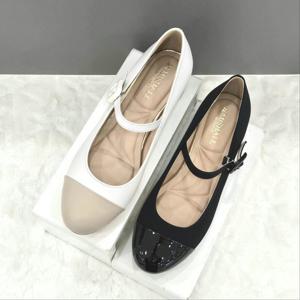 [탠디]여성 스트랩 포인트 미들힐 X2HS50FT14 BLACK WHITE 2DC J