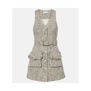 가니 벨티드 트위드 미니드레스 P01076787