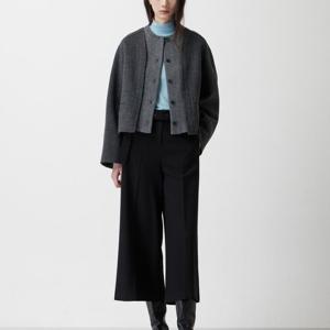 [쥬크]니트 블록 라운드 숏 코트 Z254MSG5029