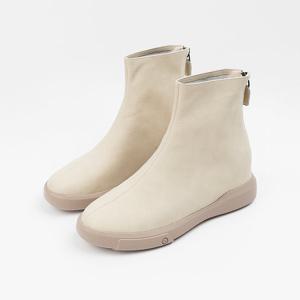 [신난다슈]여성 앵클부츠 5cm 숏 앵글 부츠 소가죽 발편한 키높이 통굽 LD256364 아이보리