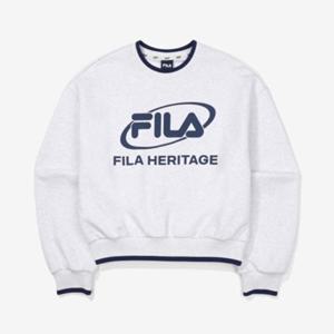 휠라 여성 빅로고 면혼방 맨투맨 FS2POF3156F_WTM