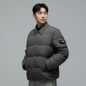 내셔널지오그래픽 남성용 카라 경량 구스 다운 점퍼 N244MDW950-grey
