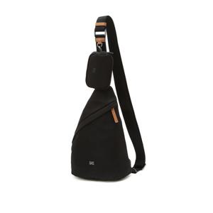 [닥스핸드백] 블랙 로고장식 나일론 슬링백 DBBA6E855BK