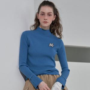 [르니앤맥코이골프] 여성 르니 골프 와펜 골지 반폴라 니트 FN01KN700WL