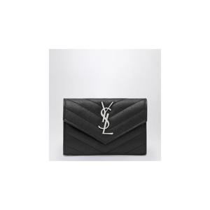 SAINT LAURENT Cassandre Envelope small black wallet 414404BOW02XLYSL-1000