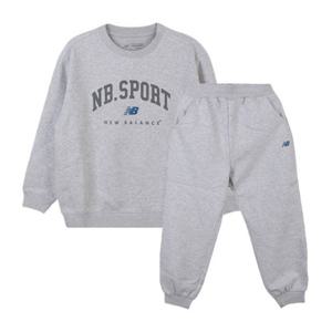 M 뉴발란스키즈트레이닝세트 HQK NK9YFB411U-AA ESSENTIAL 로고 포인트 기모 스웨트 셋업