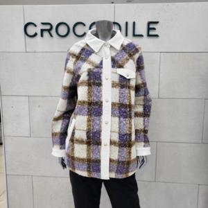 [크로커다일레이디]체크플리스 셔츠쟈켓CLEWJK201-IV_BP