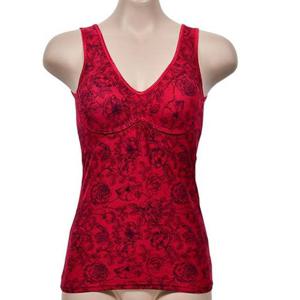 화려한 플라워 패턴 편한 신축성 A B컵 공용 브라런