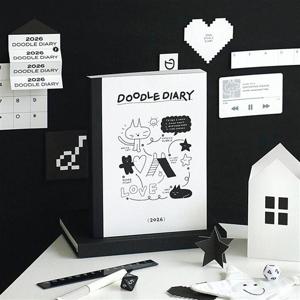 플래너 아이코닉 2026 두들 다이어리 위클리 PVC 커버형 미니파일구성