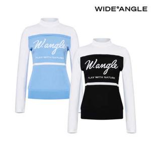 [와이드앵글]  WWM25K33  TO W.ICE 배색 인타샤 모크넥 스웨터 L