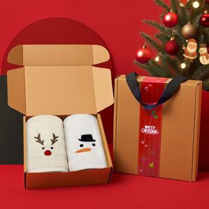 [송월타올]송월 크리스마스 루돌프눈사람산타 2매 선물세트(크라프트+띠지)