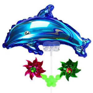 풍선나라 바람개비풍선 메탈 돌고래 (블루)