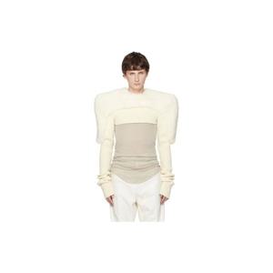 25 FW 릭오웬스 남성 오프 화이트 콘코르디안 풀오버 시어링 재킷 252232M179018