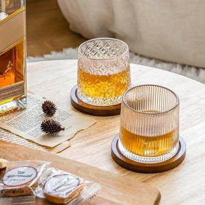 온더락 위스키 스월링 유리컵 양주잔 컵받침 세트