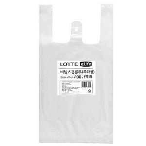 롯데 비닐쇼핑봉투 특대형 55 x 70cm 100매 화이트