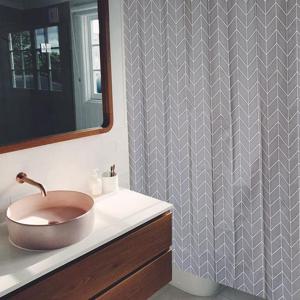 헤링본 체크 샤워 커튼 중