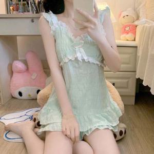 (프랄나시그린) 여성 여름잠옷 나시 반바지 파자마