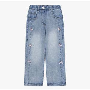 [치크(키즈)]리본이 귀여운 세미와이드 기모데님 CKTJ25T82