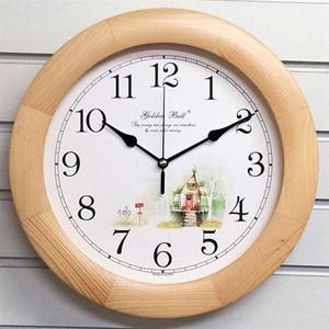 GB4743 무소음 원목 벽시계32cm 연브라운하우스 한국 벽시계 무소음시계 원목시계 모던시계 시계