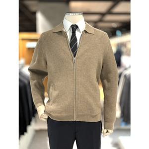 지오지아 25FW 2컬러 소프트얀 카라넥 집업 가디건 ADF4EC1102