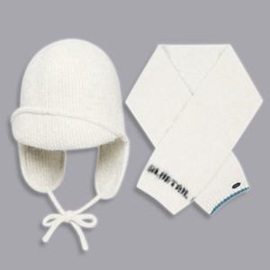 블루테일2 AZH2AH01IVS 주니어 남아 여아 아이보리 이어플랩 비니 목도리 세트 2025년 겨울