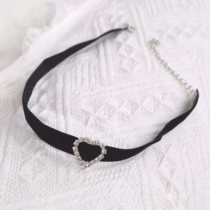 하트 블랙 벨벳 초커 목걸이 무대의상