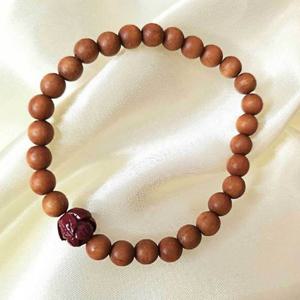 복숭아나무 연꽃 조각 염주 팔찌 6mm 나무염주