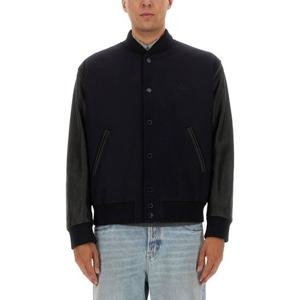 골든구스 울 바디 가죽 슬리브 봄버 재킷 GMP00834 P0006175065