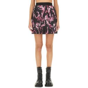 베르사체 플로럴 프린트 플리츠 미니 스커트 77HAE820 NS462QY2