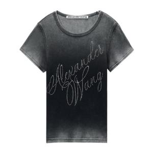 알렉산더왕 라인스톤 로고 티셔츠 1CC3241920 022A