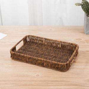 센스 사각 라탄짜임 트레이(30x20cm) 바구니