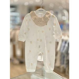 [압소바 의류] (26년SS)새싹곰 오가닉 우주복(턱받이) (A1110614)