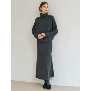 [탱커스]루즈핏 하프넥 니트 롱 스커트 셋업 원피스 (TX4OP015L0