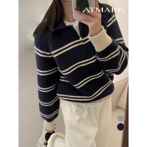 [앳마크]ATMARK 더블스트라이프반집업니트_AA59KN039G