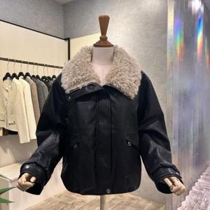 [ab.f.z]AOA1HL021_페이크 레더 부클 카라 점퍼