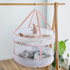 스윗홈 2단 빨래건조망 니트 양말 건조대 핑크