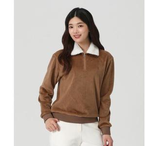 [엘르골프]여성 퍼 에리 포인트 반집업 티셔츠 6K85402 다크베이