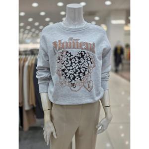 [더아이잗]레오파드 프린팅 맨투맨 티셔츠 IRBM0TS831GYL0