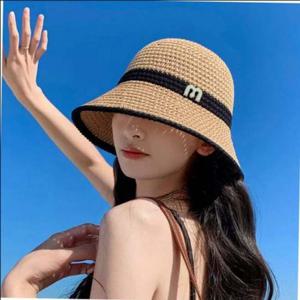 왕골 m라인 디테일 구성 니트짜임 버킷햇 등산 모자