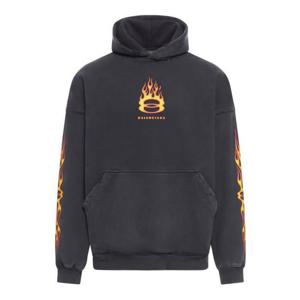 25 FW 발렌시아가 로고 엠브로이더드 코튼 퓨어 후드티 739024TQVW9