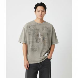 미하라 야스히로 블리치드 반팔 티셔츠 베이지 A12TS602 BEIGE