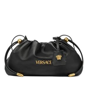 베르사체 로고 디테일 드로우스트링 가죽 미니 클러치 1021699