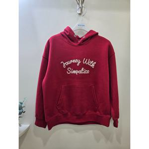 [에꼴리에]핸들 레터링 레드 후드티 26A04520