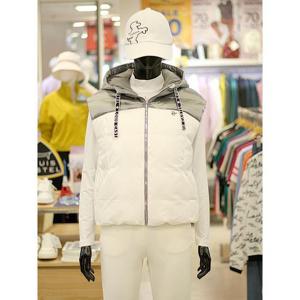 루이까스텔 세이브존03 여성 골프 가을 겨울 오버핏 후드 배색 아이루카 덕 베스트 AF7LEJP007A