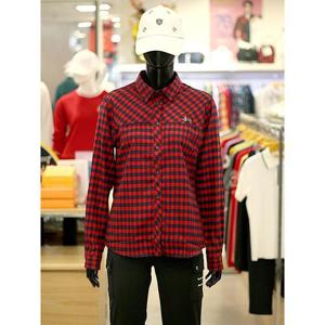 루이까스텔 세이브존03 여성 골프 가을 기본핏 백로고 체크 프린트 캐주얼 셔츠 남방 AF7LESH902A