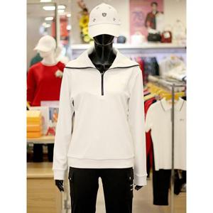 루이까스텔 세이브존03 여성 골프 가을 겨울 체인 자수 반집업 와이드 카라 티셔츠 AF7LETS003A