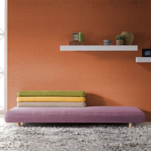 무소음 패션침대 슈퍼싱글SS-기본형- 바이올렛-커버+원목다리