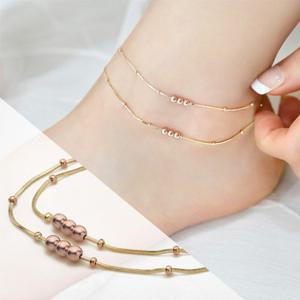 [도로시][빠른배송]14k 핑크볼 압축박스 발찌